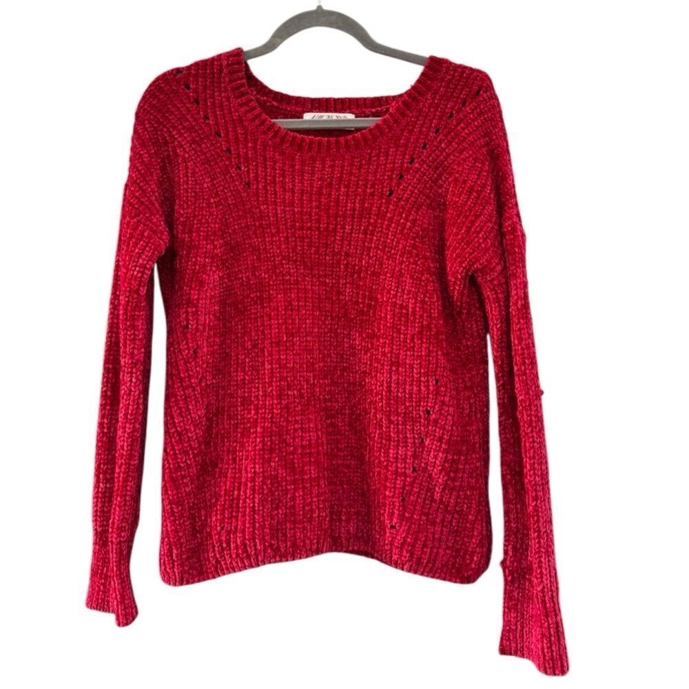 Pink Rose Women's Crewneck Pullover Sweater Size Small